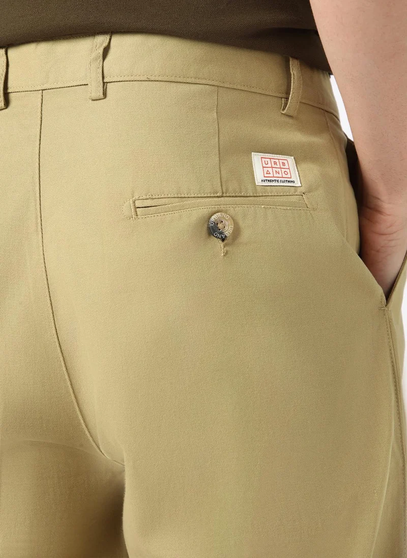 Urbano Fashion  Urbano Fashion Men's Light Olive Loose Baggy Fit Solid Chino Trousers Non-Stretchable for Men | Best Price UAE